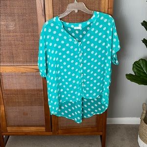 Everly sheer polka dot blouse. Size L